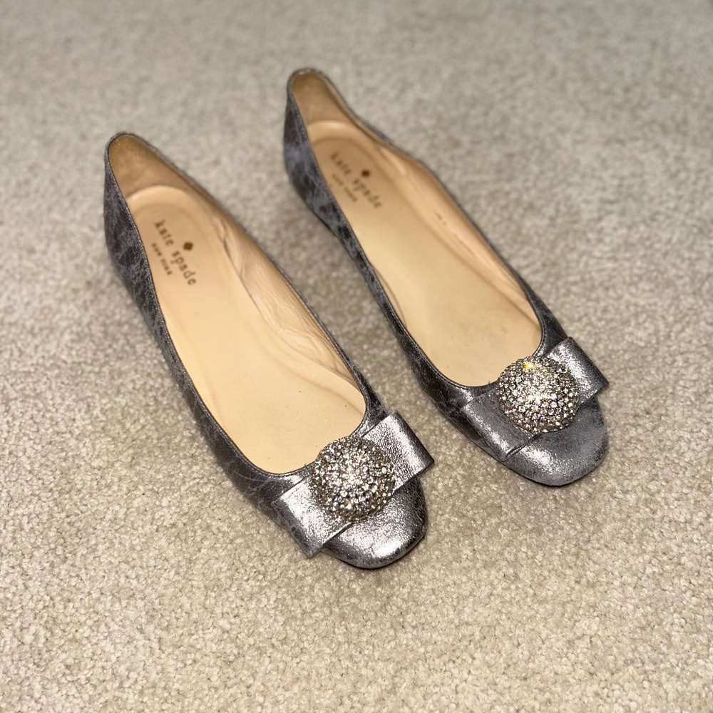 Kate spade silver flats 7 - Picture 1 of 13